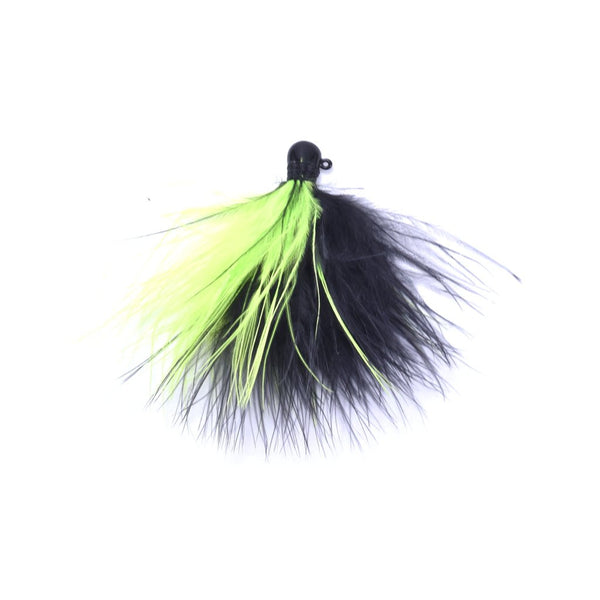 Marabou Jig - Black / Chartreuse (2)