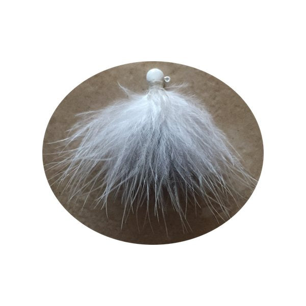 Marabou Jig - Grey / White (2)