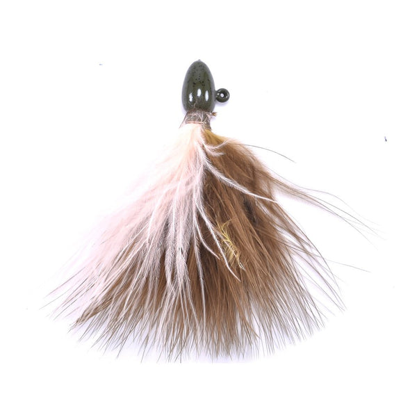 Tournament Quality Marabou Jig - Green Pumpkin / Peach (2)